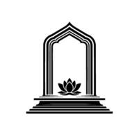 Serene Gateway Lotus Arch Silhouette vector
