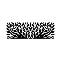 Stylized Branch Border, Minimalist Black White vector