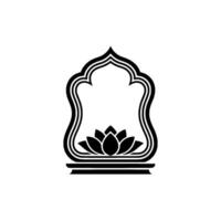 Serene Lotus Window - Minimalist Islamic vector