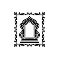 Intricate Islamic Arch Emblem, Geometric vector