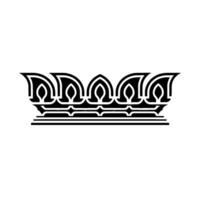 Geometric Crown Motif, Black White, Stylized Ornamentation vector