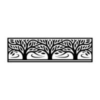 Elegant Tree Silhouette Border, Minimalist vector