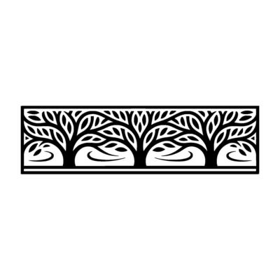 Elegant Tree Silhouette Border, Minimalist