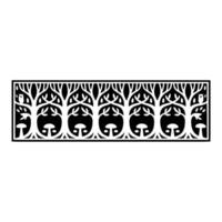 Stylized Forest Border, Woodland Motif, Black and White vector