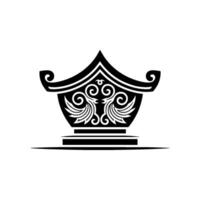 Intricate Asian Crest Emblem, Symbolic vector