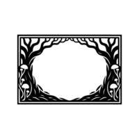 Intricate Forest Frame, Gothic Botanical Illustration vector