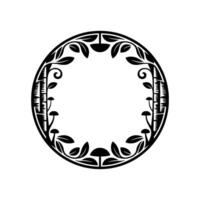 Ornamental Circle Frame, Vintage Botanical vector