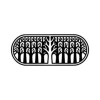 Stylized Tree Emblem, Circular, Minimalist vector