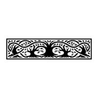 Intricate Black Tree Border, Vintage Element vector