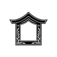 Elegant Japanese Window Silhouette, Minimalist vector