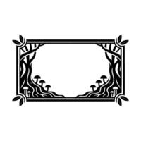 Stylized Forest Frame, Art Nouveau Botanical Border - Decorative vector