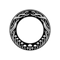 Mystical Mushroom Circle, Celtic, Symbolic Ornament vector