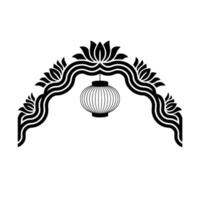 Ornamental Lantern Arch Minimalist Asian vector