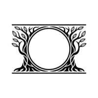 Ornamental Tree Frame, Vintage, Circular Motif vector