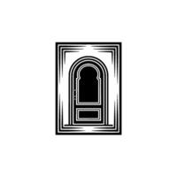 Gothic Archway, Minimalist Emblem, Shadowed Portal vector