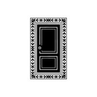 Black Door, Intricate Border, Minimalist, Mysterious Portal vector