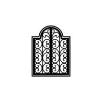 Intricate Gothic Window Silhouette, Elegant vector