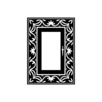Ornate Black Frame, Empty Canvas, Vintage Aesthetic vector