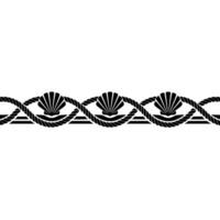 Nautical Rope Shell Border Elegant Maritime Motif vector