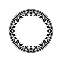 Elegant Botanical Circle Frame, Vintage Style, Art nouveau vector