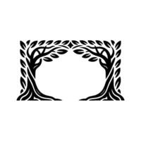 Elegant Arbor Frame, Stylized Tree Silhouette vector