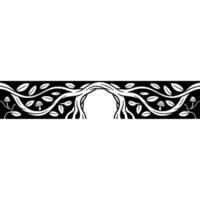 Stylized Tree Branch Border, Organic, Minimalist Motif vector