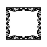 Geometric Black Silver Frame, Intricate vector