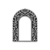Intricate Archway, Stylized Ornamentation, Dark Silhouette vector