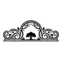 Elegant Botanical Archway, Vintage Illustration vector