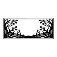 Elegant Botanical Frame, Minimalist - Silhouette vector