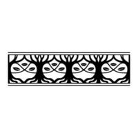Stylized Tree Border, Geometric, Minimalist Illustration, Trees vector