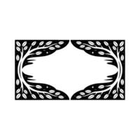 Stylized Branch Frame, Minimalist Botanical vector