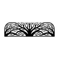 Stylized Tree Silhouette, Elegant Border vector