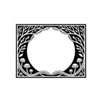 Botanical Frame, Elegant Ornament, Mystical Border, Vintage vector