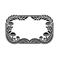 Art Nouveau Mushroom Frame, Botanical Border, Elegant vector