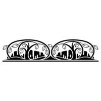 Art Nouveau Botanical Border, Elegant Ornamentation - Ornament vector