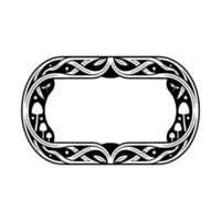 Intricate Celtic Frame with Dragonflies and Mushrooms vector