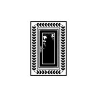 Elegant Black Door, Classical Ornamentation, Vintage Motif vector