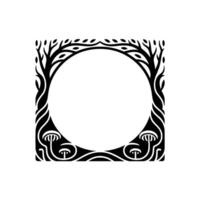 Organic Circle Frame, Art Nouveau Botanical vector