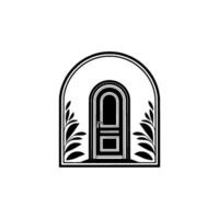 Elegant Archway Door Emblem, Vintage Style vector