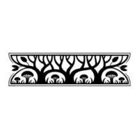 Art Deco Botanical Border, Elegant Stylized vector