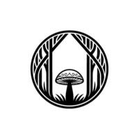 Mystical Forest Emblem Mushroom Archway vector