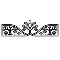 Intricate Botanical Border, Art Nouveau Inspired, Decorative vector