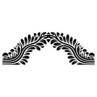 Stylized Mushroom Arch Elegant Botanical Border vector