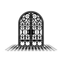 Enigmatic Archway, Hidden Secrets, Silhouette Mystery vector