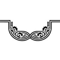 Intricate Floral Ornament, Art Deco Style Border vector