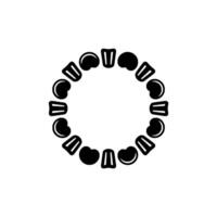 Minimalist Lunar Cycle, Circular, Symbolic vector