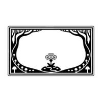 Art Nouveau Botanical Frame, Serene Growth vector