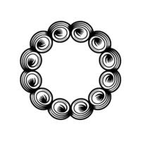Circular Spiral Pattern, Minimalist, Textured Ornament vector