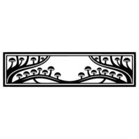 Stylized Mushroom Border, Art Nouveau Inspired - Line art vector